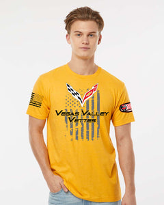 Vegas Valley Vettes Flag Shirt Short Sleeve Crewneck