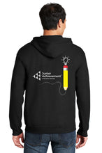 Load image into Gallery viewer, JA Unisex Black Full-Zip Hoodie Thinking