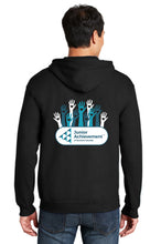 Load image into Gallery viewer, JA Unisex Black Full-Zip Hoodie Volunteer Hands
