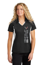 Load image into Gallery viewer, Color Block Vegas Valley Vettes Micropique Ladies Polo
